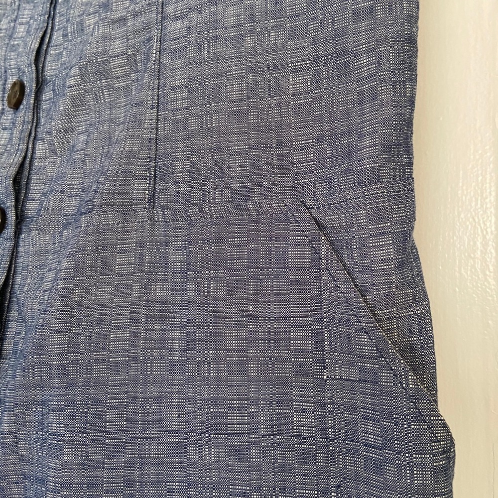 Derek Lam Chambray Button Front Dress w Pockets 16 - Picture 5 of 11
